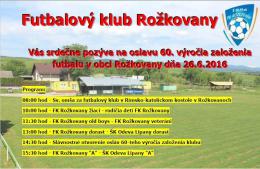 60. výročie založenia futbalového klubu v Rožkovanoch